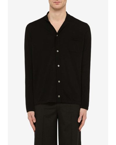 Drumohr V-Neck Basic Shirt - Black