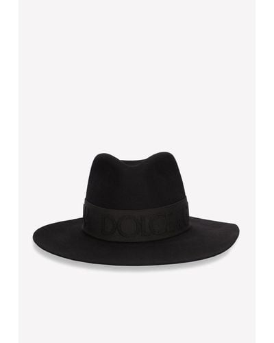 Dolce & Gabbana Logo Fedora Hat - Black
