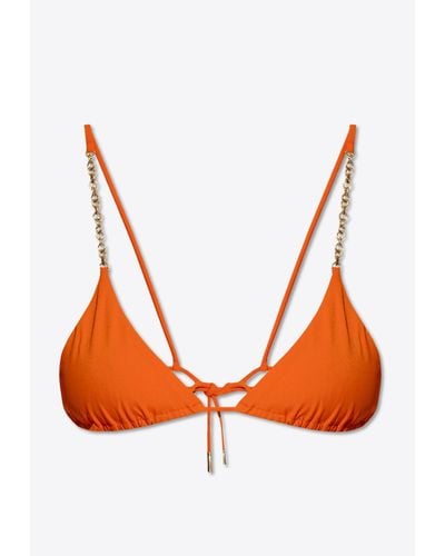Saint Laurent Chain Triangle Bikini Top - Orange