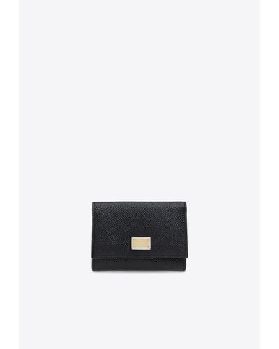 Dolce & Gabbana Logo-Plate Leather Wallet - White