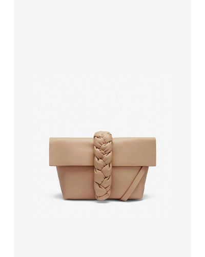 DeMellier London The Verona Braided Leather Clutch - Natural