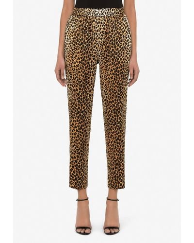 Dolce & Gabbana Animal Print Pajama Pants - Brown