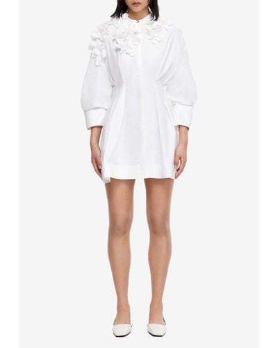 Acler Rannoch 3D Flower Mini Dress - White