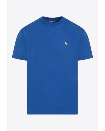 Carhartt Short-Sleeved Chase Crewneck T-Shirt - Blue