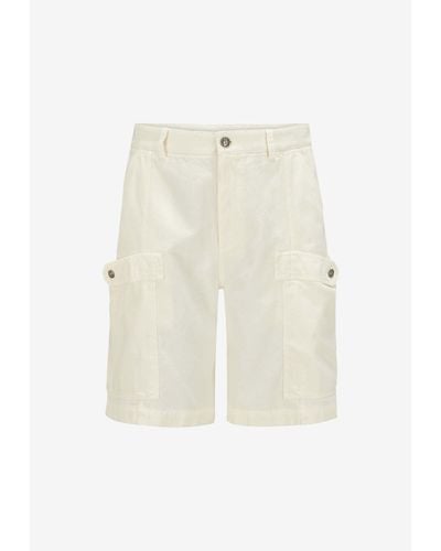 Palm Angels Monogram Cargo Shorts - White