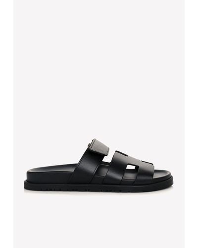 Hermès Chypre Sandals In Calfskin - Black