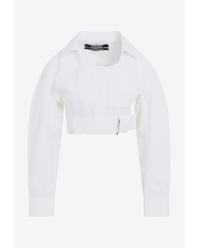 Jacquemus Obra Belted Bolero Shirt - White