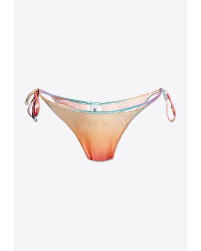 Moschino Drawstring Gradient Bikini Bottoms - White