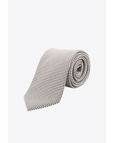 Tom Ford Geometric Pattern Silk Tie - White