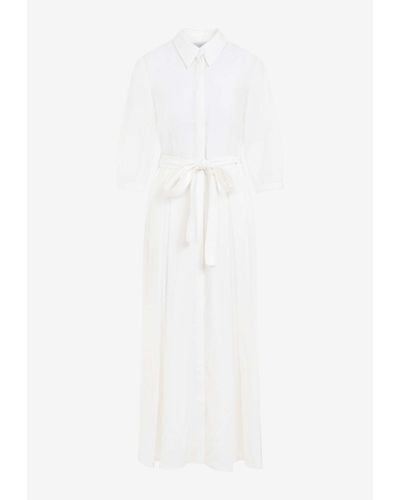 Gabriela Hearst Andy Cashmere And Wool Maxi Dress - White