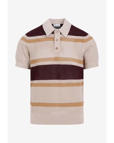 Dries Van Noten Striped Knitted Polo T-Shirt - Multicolor