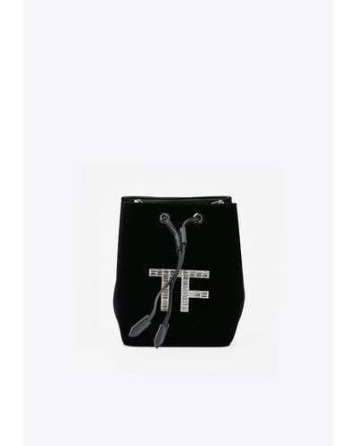 Tom Ford Mini Velvet Bucket Bag - Black