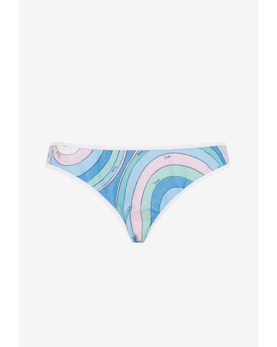 Emilio Pucci Iris Print Bikini Bottom - Blue