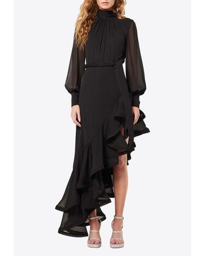 Elliatt Character Asymmetric Midi Dress - Black