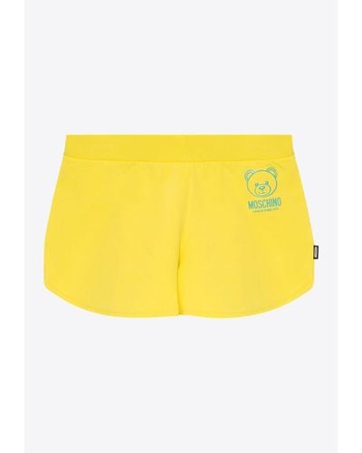 Moschino Teddy Bear Print Mini Shorts - Yellow