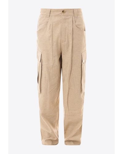 The Silted Company Straight Leg Cargo Trousers - Natural