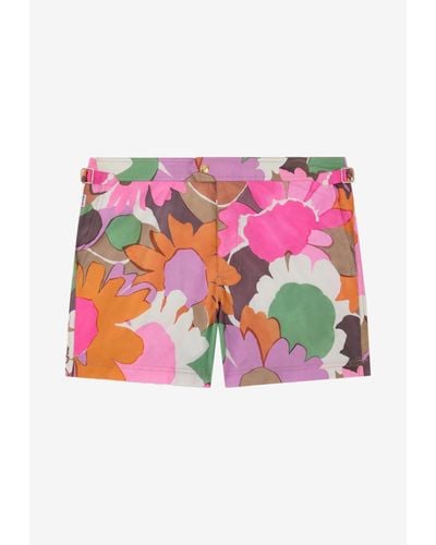 Tom Ford Daisy Print Swim Shorts - Pink