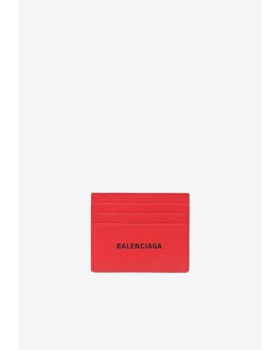 Balenciaga Logo Print Cardholder - Red