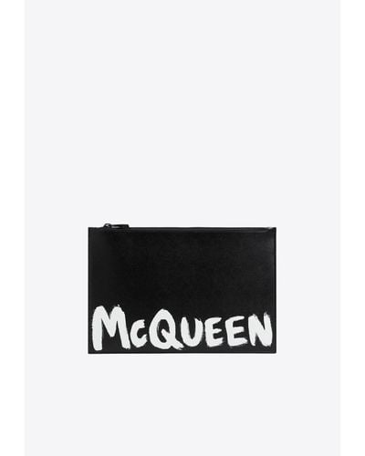 Alexander McQueen Graffiti Zipped Pouch - White