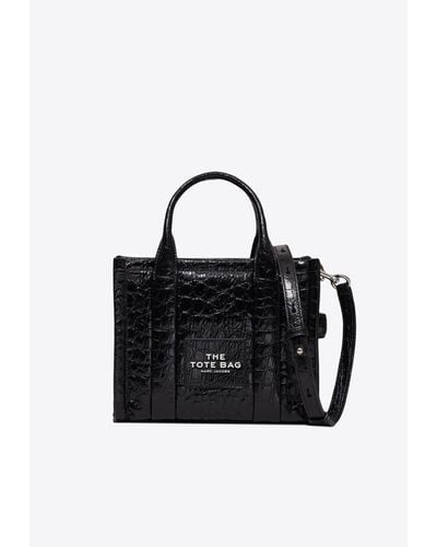 Marc Jacobs The Small Croc-Embossed Leather Tote Bag - Black