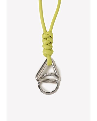 Bottega Veneta Knotted Leather Key Ring - Metallic
