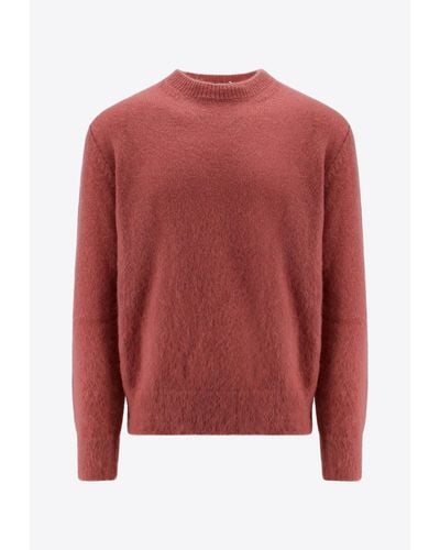 Off-White c/o Virgil Abloh Mohair Blend Jumper With Arrow Motif - Red