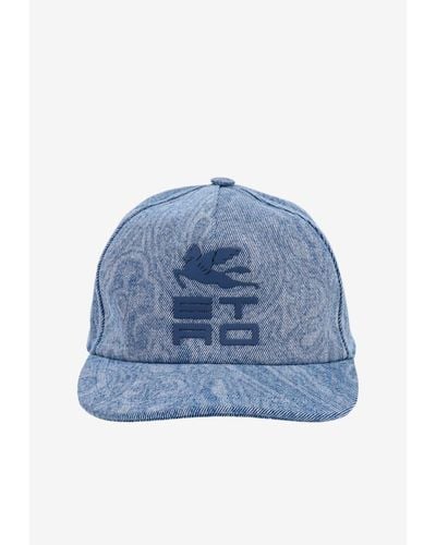 Etro Logo-Embroidered Baseball Cap - Blue