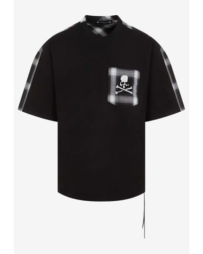 Mastermind Japan Paneled Logo-Printed Crewneck T-Shirt - Black