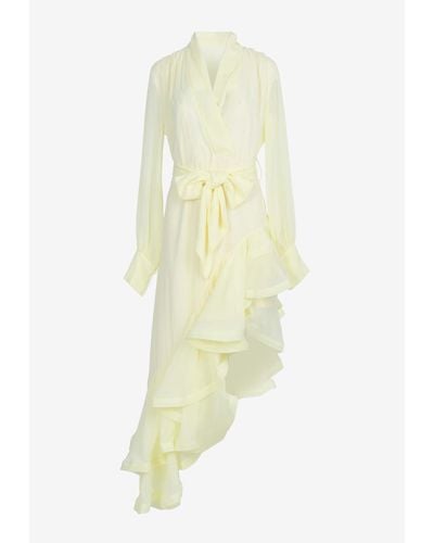 Elliatt Genevieve Asymmetric Ruffled Dress - White