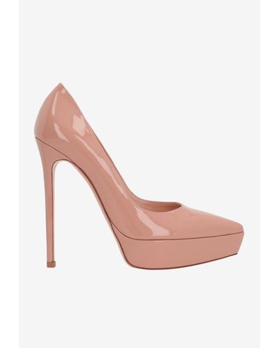 Gianvito Rossi 105 Patent Leather Platform Pumps - Pink