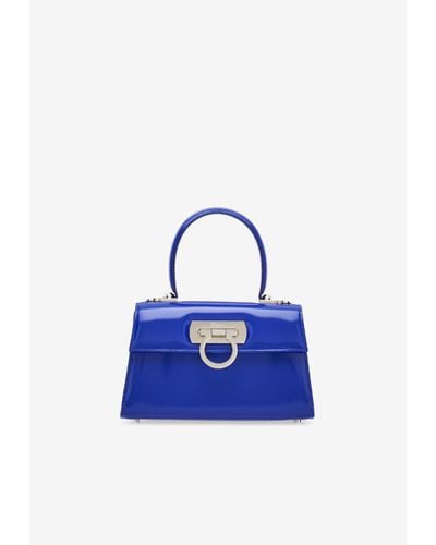 Ferragamo Small Iconic Top Handle Bag - Blue
