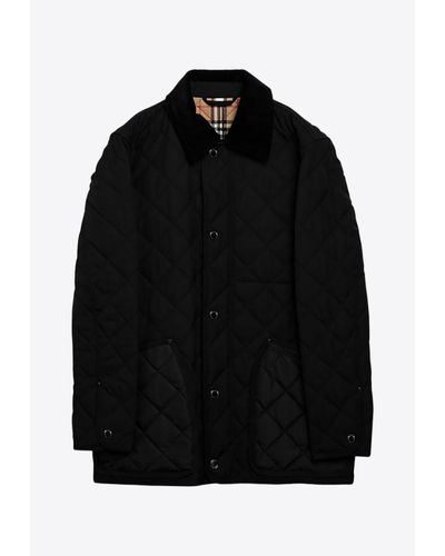 Burberry Quilted Zip-Up Barn Jacket - Black