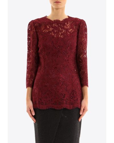 Dolce & Gabbana Layered Lace Long-Sleeved Top