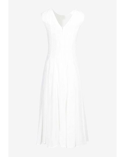 Aje. Soleil Lace Midi Dress - White