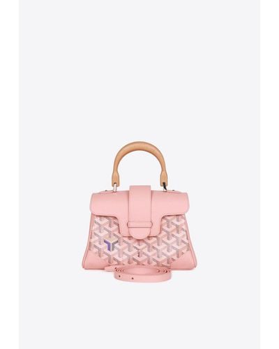 Goyard Mini Saïgon Souple Top Handle Bag With Palladium Hardware - Pink