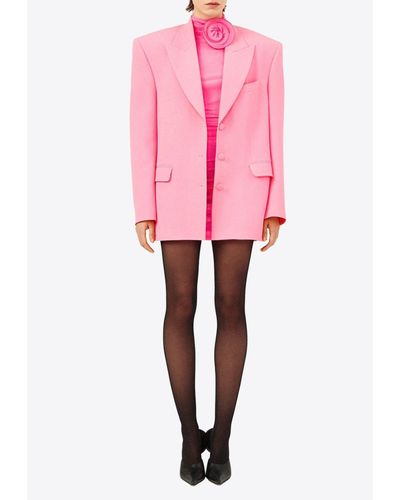 Magda Butrym Oversized Classic Silk Blazer - Pink