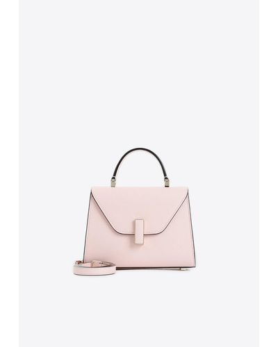 Valextra Micro Iside Leather Top Handle Bag - Pink