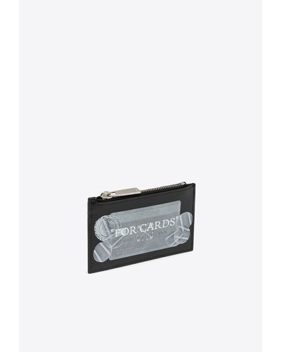 Off-White c/o Virgil Abloh Quote Bookish Leather Zip Cardholder - White