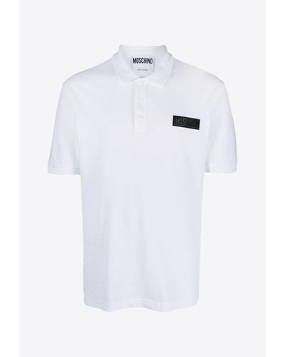 Moschino Logo-Patch Polo T-Shirt - White