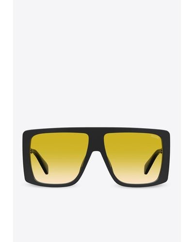 Moschino Unified Bridge Square Sunglasses - Yellow