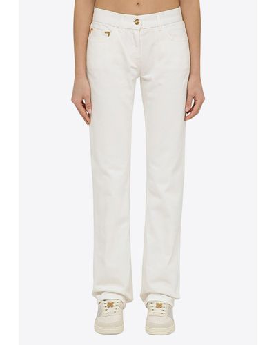Palm Angels Straight-Leg Basic Jeans - White