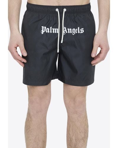 Palm Angels Logo Swim Shorts - Black