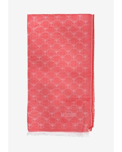Moschino All-Over Monogram Jacquard Scarf - Pink