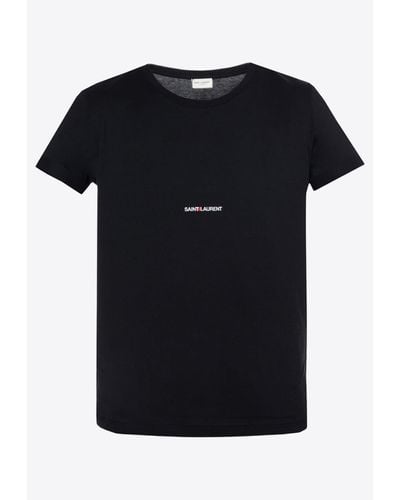 Saint Laurent Rive Gauche Logo T-Shirt - Black