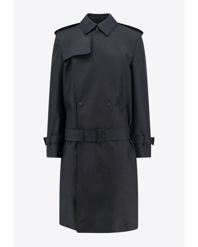 Burberry Silk-Blend Belted Trench Coat - Black
