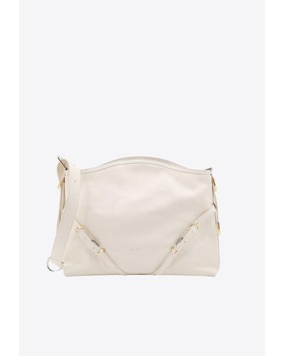 Givenchy Medium Voyou Leather Crossbody Bag - White