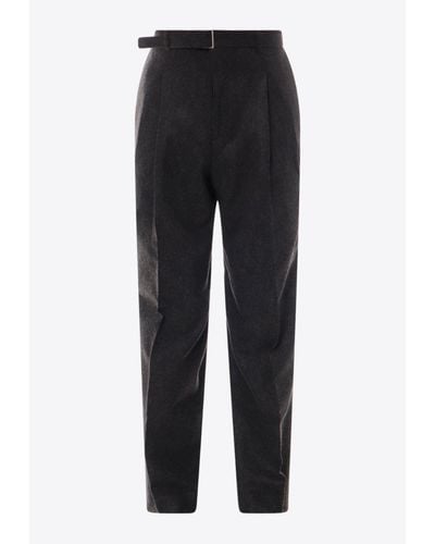 Etudes Studio Cooper Flannel Wide-Leg Trousers - Black