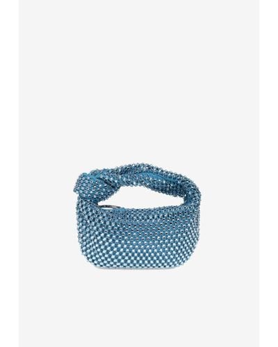 Bottega Veneta Mini Jodie Crystal Embellished Top Handle Bag - Blue