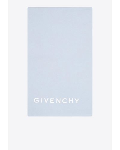 Givenchy Logo Wool Scarf - Blue