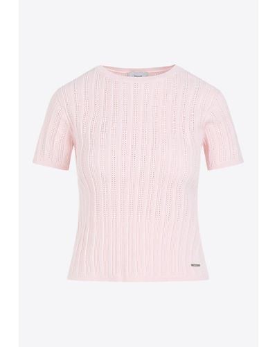 Erdem Short-Sleeved Knit Top - Pink